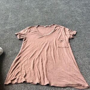 Active Basic Brown Short Sleeve V-Neck Tee